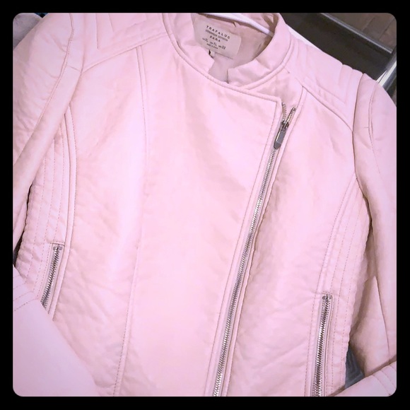 Zara Jackets & Blazers - Stunning pale pink leather jacket size XL